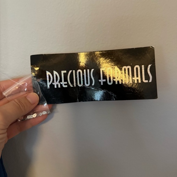 Y2K NWT Precious Formals Midnight Blue Beaded Strapless Gown Size 4 | Prom Dress - Picture 4 of 10